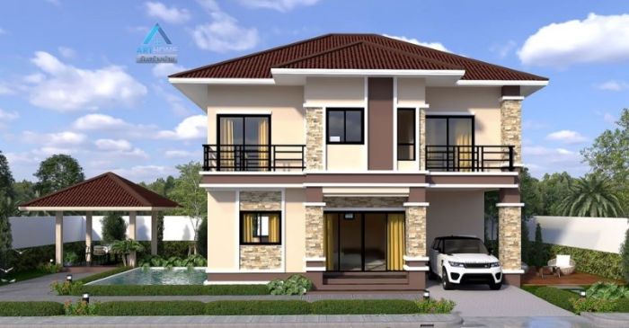 Desain rumah mewah 2 lantai type 150