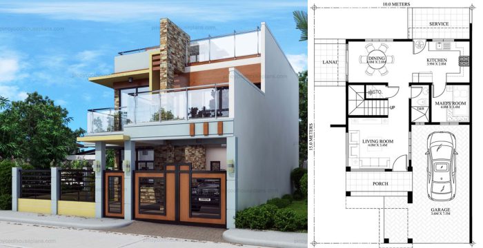 Desain rumah luas 60 meter lantai 2