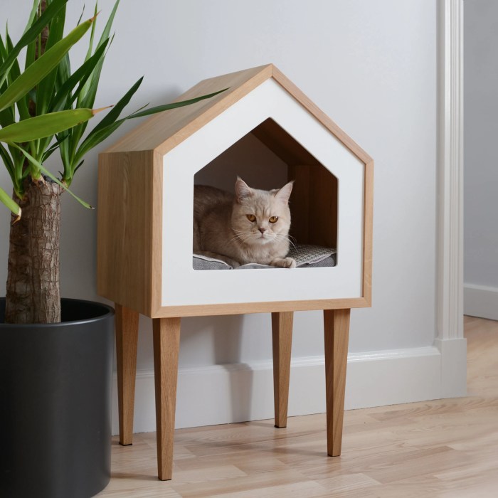 Desain rumah kucing dari kayu dan multiplek