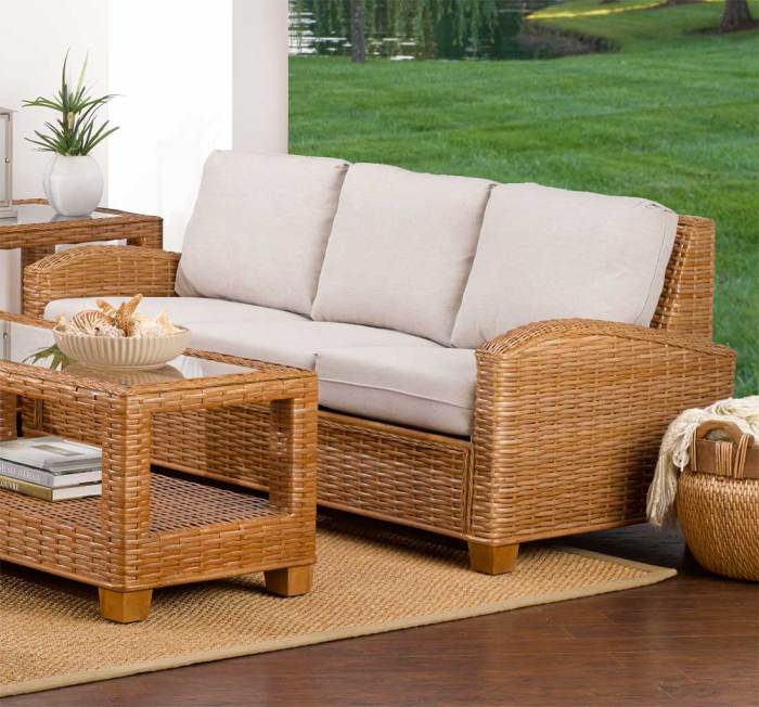 Landhausstil rattan sofa wohnzimmer